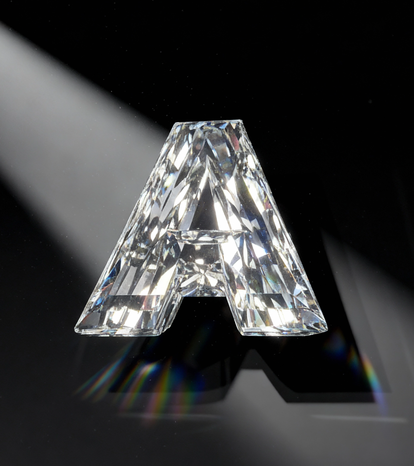 Custom A-shaped ALTR Created diamond showing precision calibration and brilliant light dispersion.