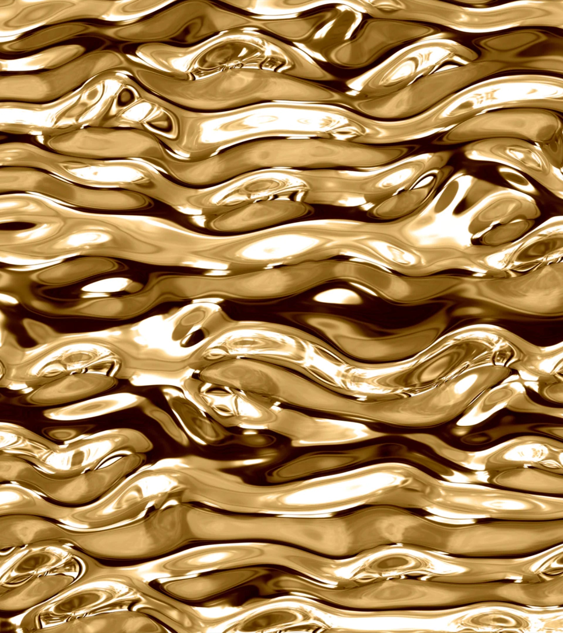 Abstract ripple texture of molten liquid gold representing compliance and use of recycled metals, eliminating use of virgin metals for jewelry manufacturing