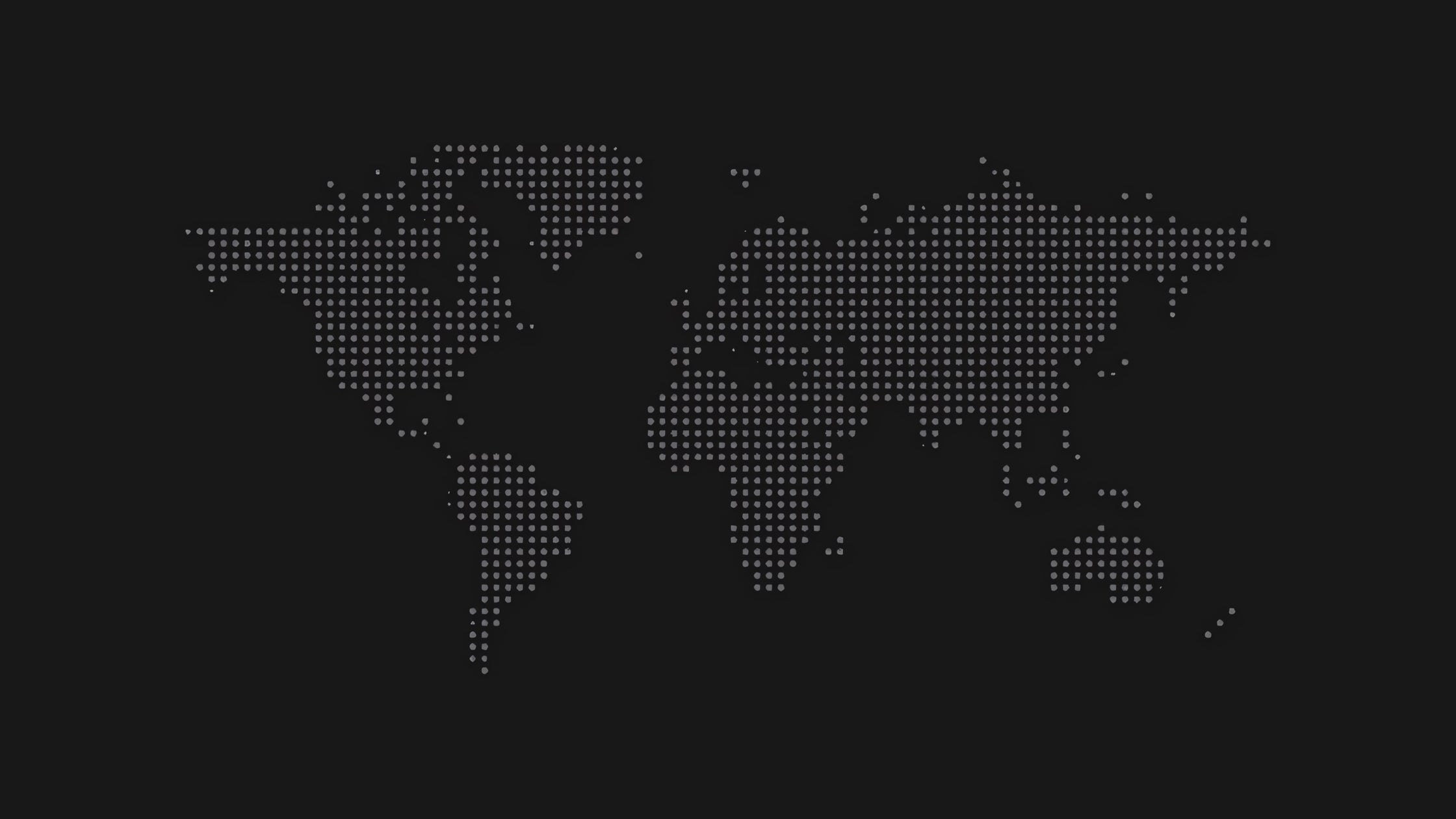 Dotted world map illustration on a dark gray background representing ALTR Created Diamonds' global distribution and presence